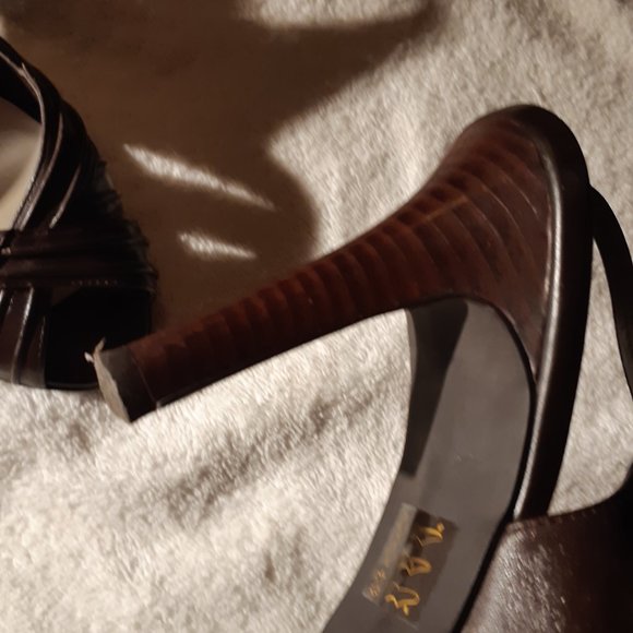 Luca Ferri collection peep toe leather slingback high heels size 6, excellent - Picture 3 of 7